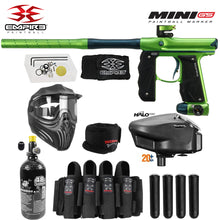 Empire Mini GS Full Auto Paintball Gun Marker w/ 48/3000 HPA Tank, Empire Halo Too Loader, Empire Helix Thermal Mask, Neck Protector, 4+3 Harness & (4) Pods Starter Package