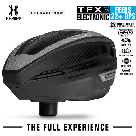 CLEARANCE HK Army TFX 3.0 Electronic Paintball Loader - 22+ BPS - Black/Grey