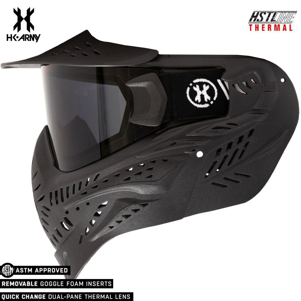 HK Army HSTL Goggle Paintball Airsoft Mask with Anti Fog Thermal Lens - Black w/ Smoke Lens