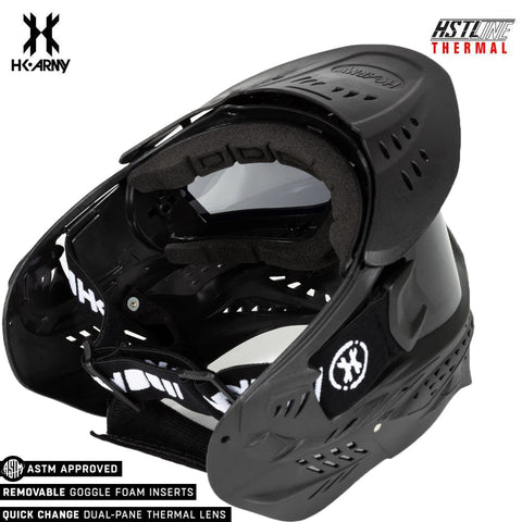 CLEARANCE HK Army HSTL Goggle Paintball Airsoft Mask with Anti Fog Thermal Lens - Black w/ Smoke Lens - USED But Not Abused