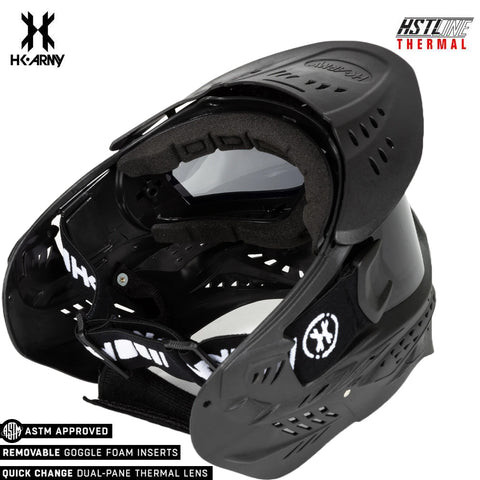 HK Army HSTL Goggle Paintball Airsoft Mask with Anti Fog Thermal Lens - Black w/ Smoke Lens