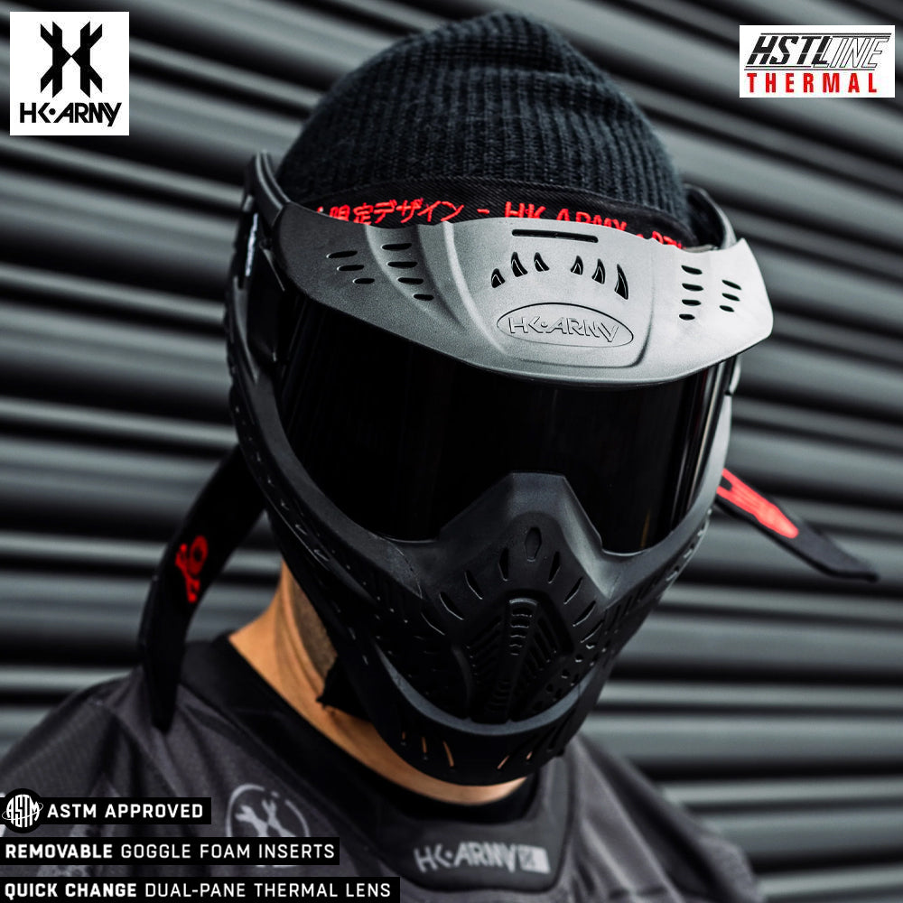 CLEARANCE HK Army HSTL Goggle Paintball Airsoft Mask with Anti Fog Thermal Lens - Black w/ Smoke Lens - USED But Not Abused
