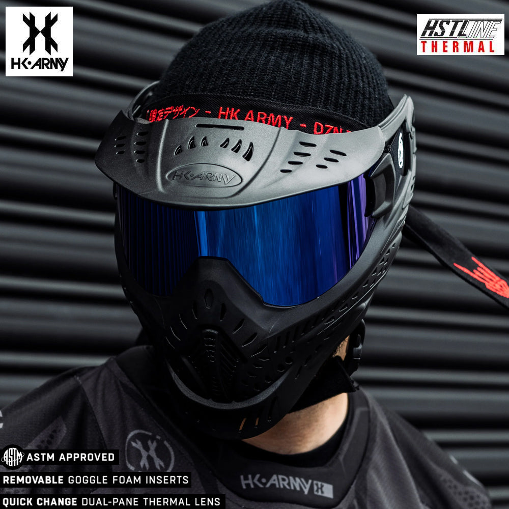 CLEARANCE Used HK Army HSTL Goggle Paintball Airsoft Mask with Anti Fog Thermal Lens - Black w/ Ice Lens