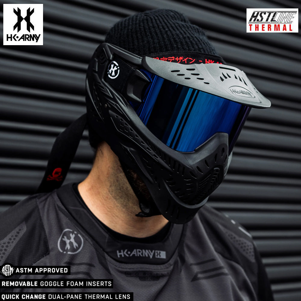 CLEARANCE Used HK Army HSTL Goggle Paintball Airsoft Mask with Anti Fog Thermal Lens - Black w/ Ice Lens