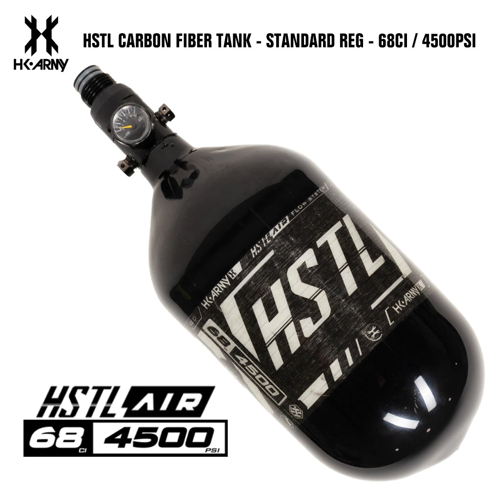 CLEARANCE HK Army HSTL 68/4500 Carbon Fiber HPA Compressed Air Paintball Tank System - Standard Reg - Hydro 04/2023