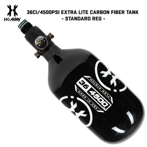 HK Army Aerolite "EXTRA LITE" 36ci/4500psi Carbon Fiber HPA Compressed Air Paintball Tank Bottle System - Standard Reg