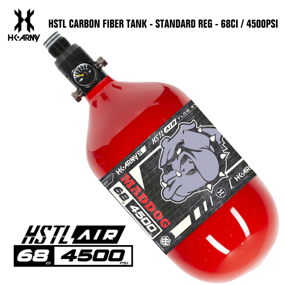 Maddog HK Army HSTL 68/4500 Carbon Fiber HPA Compressed Air Paintball Tank Bottle System - Standard Reg