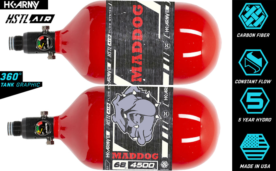 HK Army HSTL 68/4500 Carbon Fiber HPA Compressed Air Paintball Tank System - Standard Reg