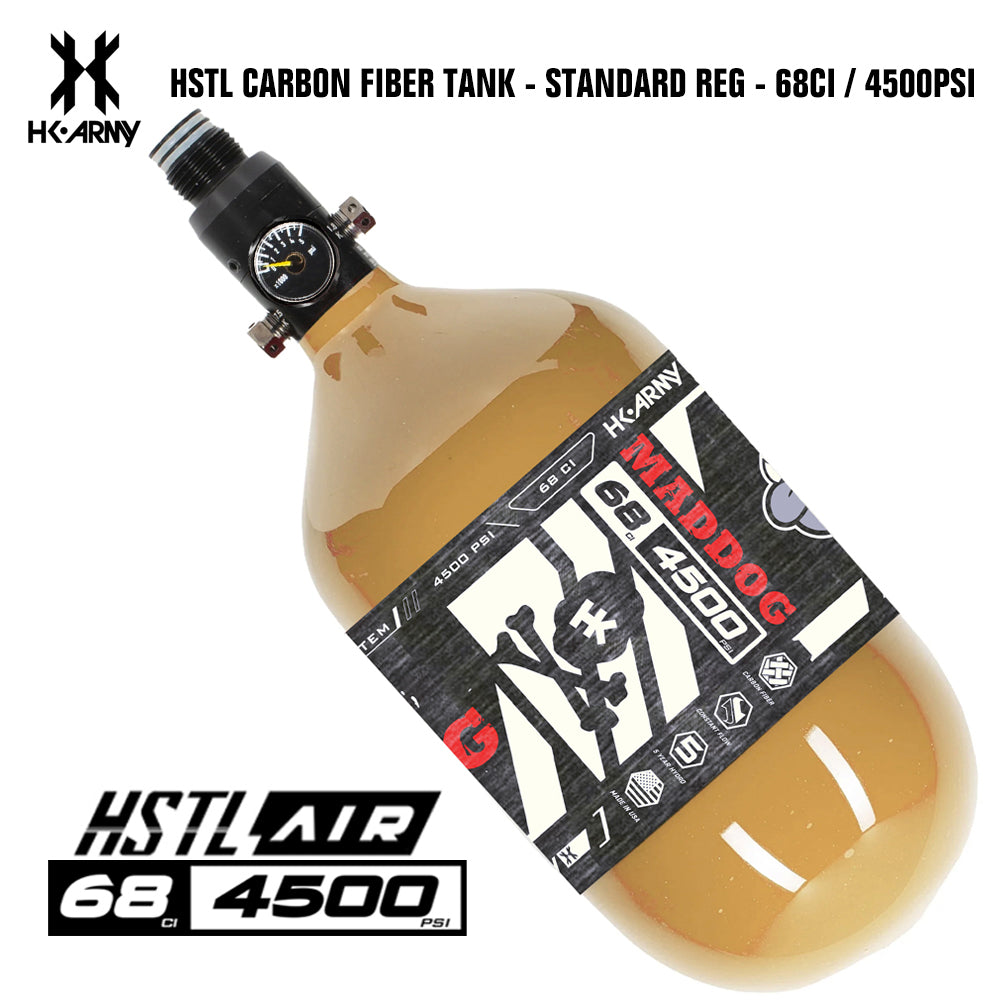Maddog HK Army HSTL 68/4500 Carbon Fiber HPA Compressed Air Paintball Tank Bottle System - Standard Reg