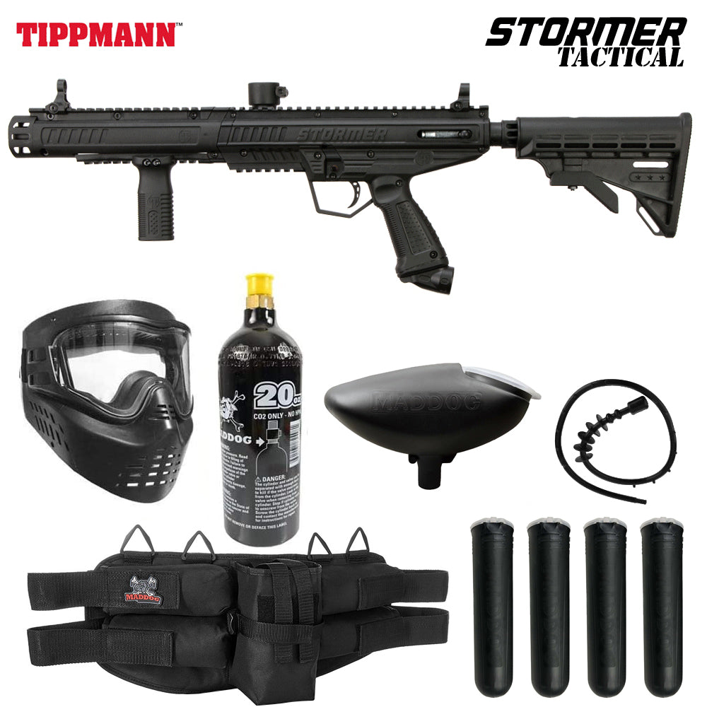 Maddog Tippmann Stormer Silver Paintball Gun Marker Starter Package