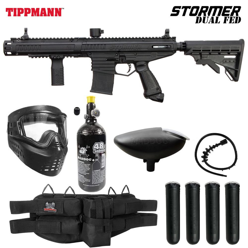 Maddog Tippmann Stormer Silver HPA Paintball Gun Marker Starter Package