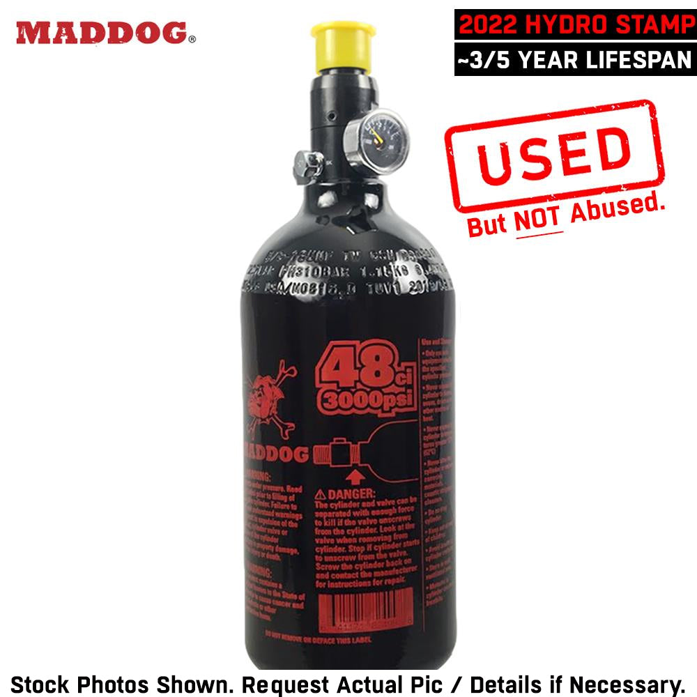 CLEARANCE Maddog 48/3000 Compressed Air Aluminum HPA Paintball Tank with Regulator - 02/2022