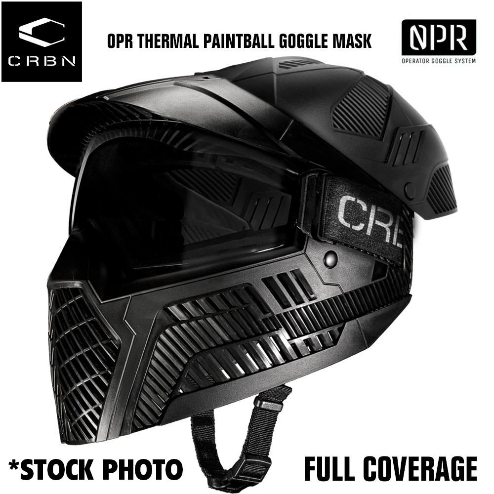 CLEARANCE Carbon OPR Full Head Coverage Thermal Paintball Goggles Mask - Black - Used But NOT Abused