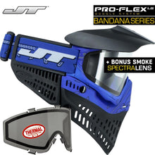 CLEARANCE JT Proflex Thermal Anti-Fog Paintball Mask Goggles - LE Bandana Blue w/ Clear & Smoke Lenses