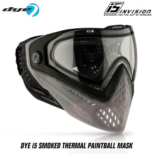 Dye I5 Thermal Paintball Mask Goggles with GSR Pro Strap - SMOKED Smoke / Black - PaintballDeals.com