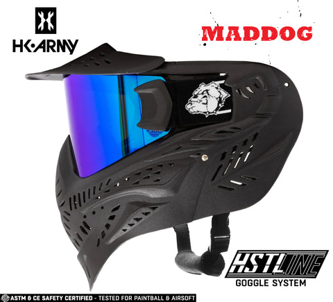 Maddog HK Army HSTL Goggle Paintball Airsoft Mask with Anti Fog Thermal Lens - Black w/ Ice Lens