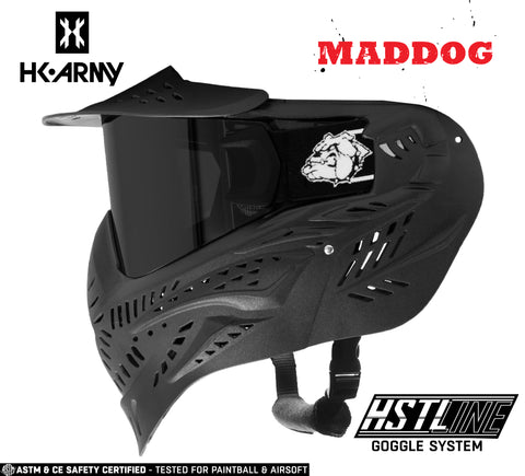 Maddog HK Army HSTL Goggle Paintball Airsoft Mask with Anti Fog Thermal Lens - Black w/ Smoke Lens