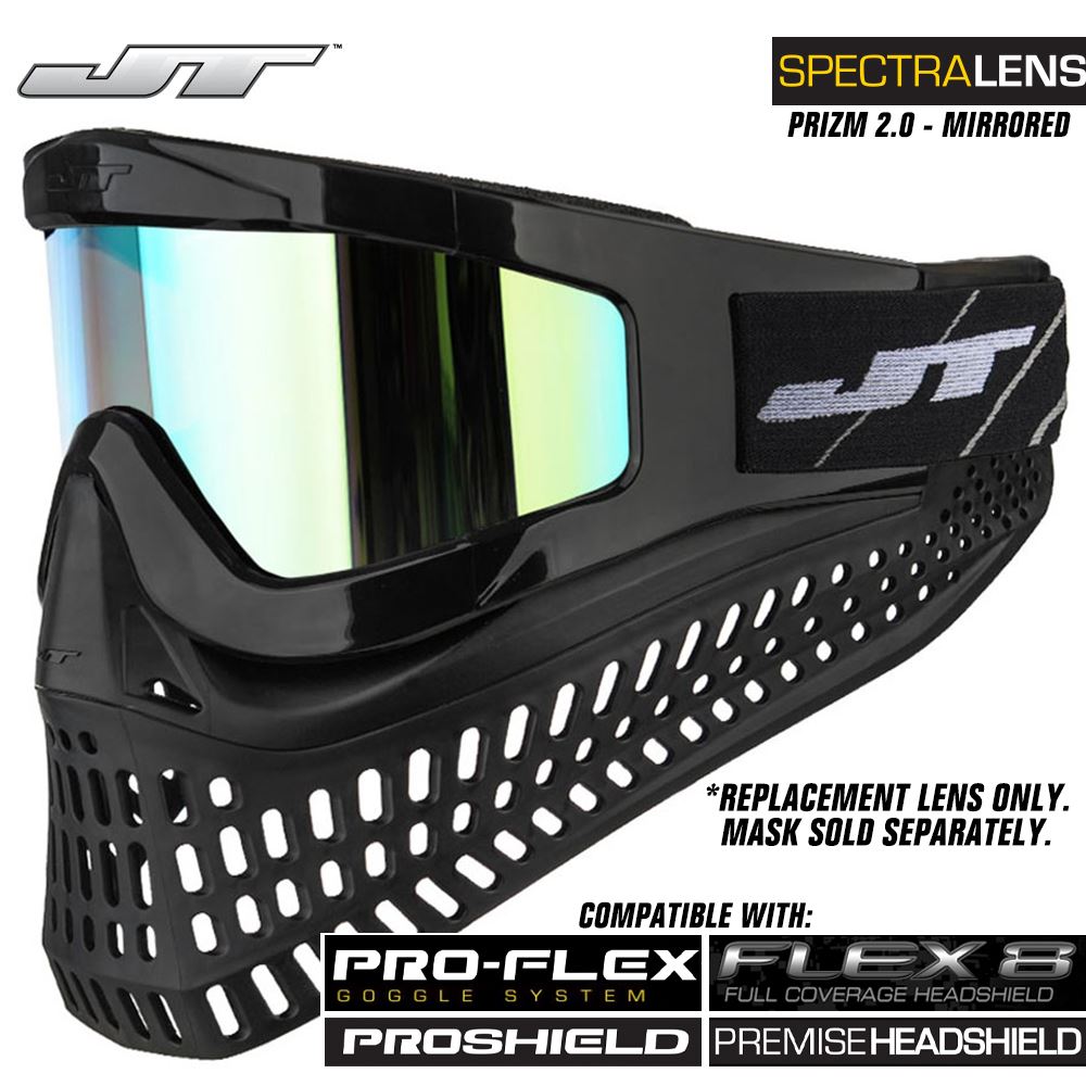 JT Spectra Paintball Mask Dual-Pane Thermal Replacement Prizm 2.0 Mirrored Lens