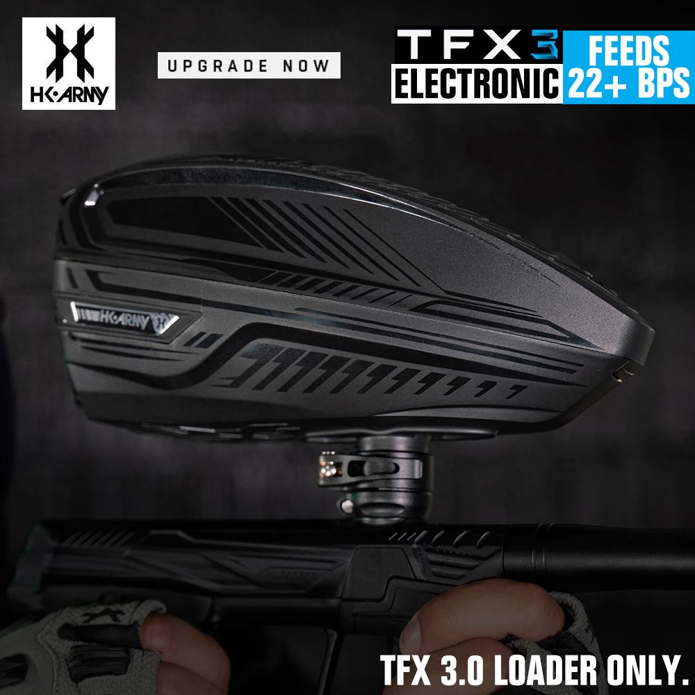 CLEARANCE HK Army TFX 3.0 Electronic Paintball Loader - 22+ BPS - Black/Black
