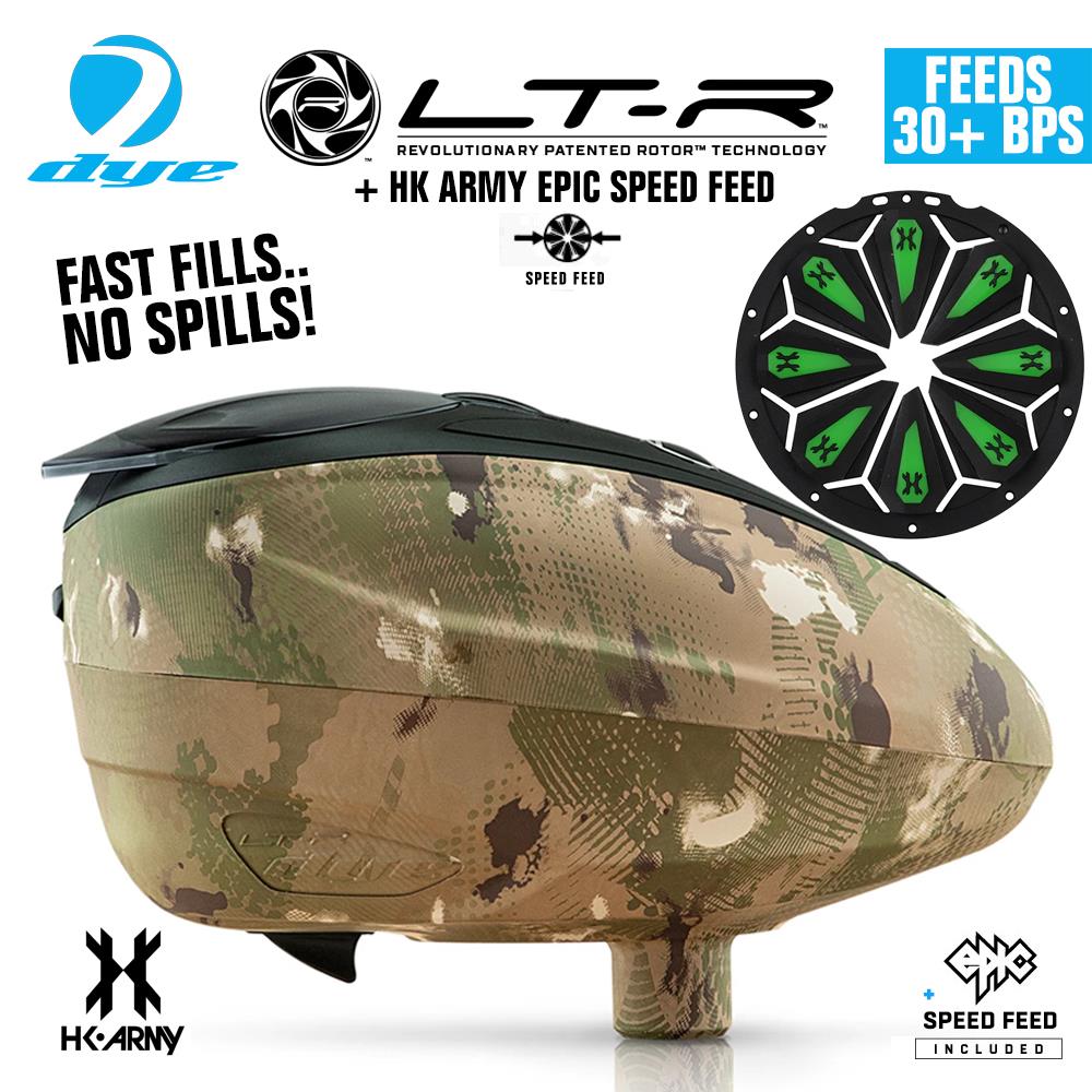 Dye LT-R Electronic Paintball Loader with HK Army Epic Speed Feed