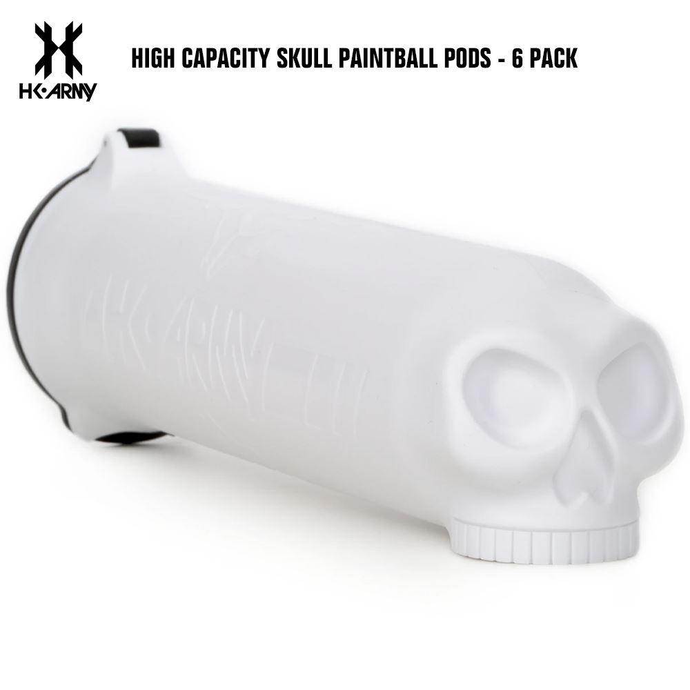 HK Army High Capacity 150 Rounds Skull Paintball Pods - 6 Pack - PaintballDeals.com