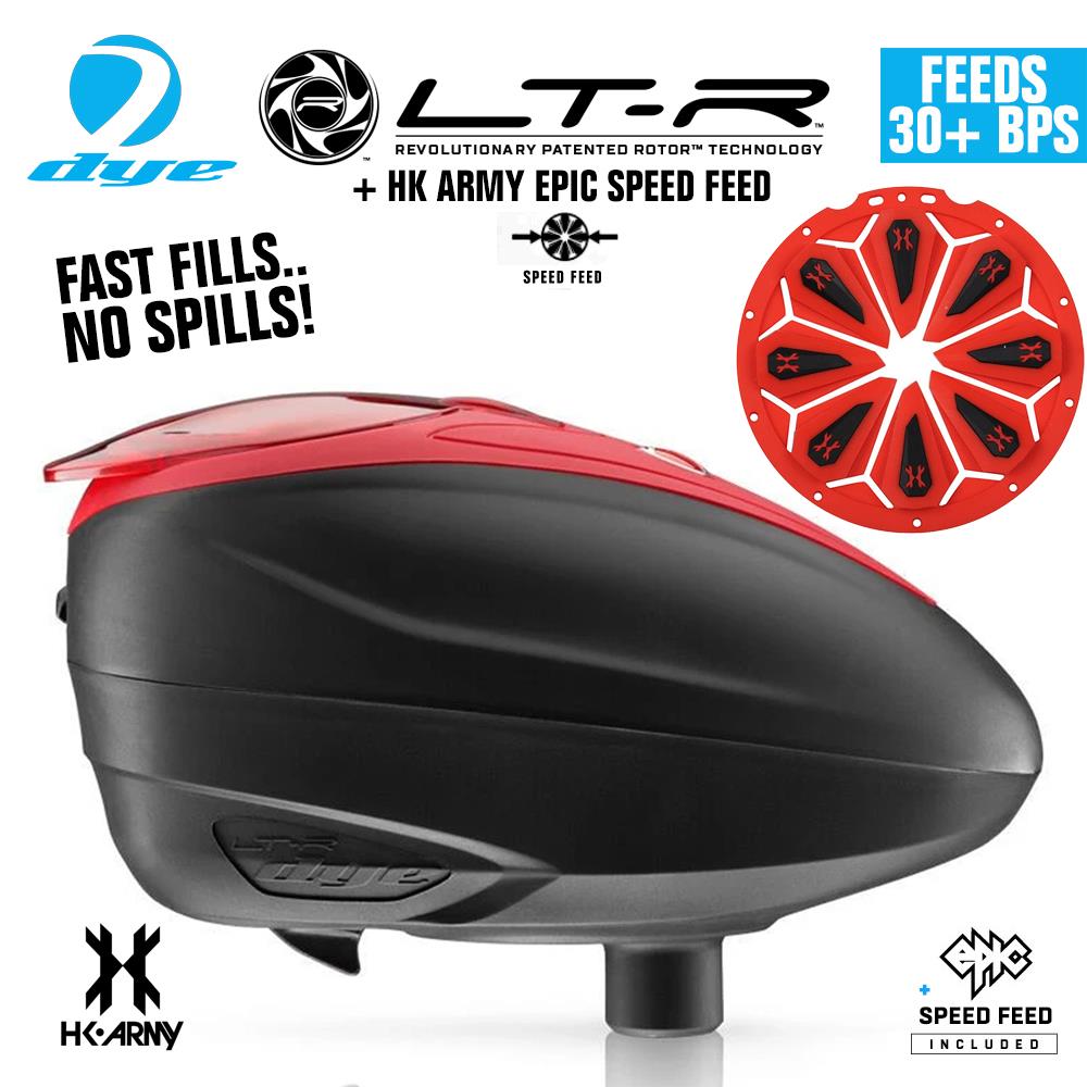 Dye LT-R Electronic Paintball Loader with HK Army Epic Speed Feed