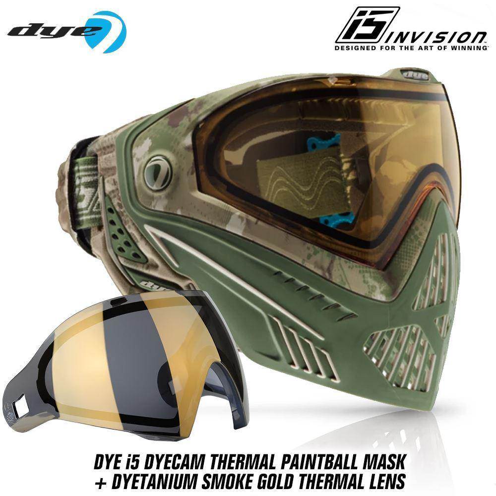 Dye I5 Thermal Paintball Mask Goggles with GSR Pro Strap - PaintballDeals.com