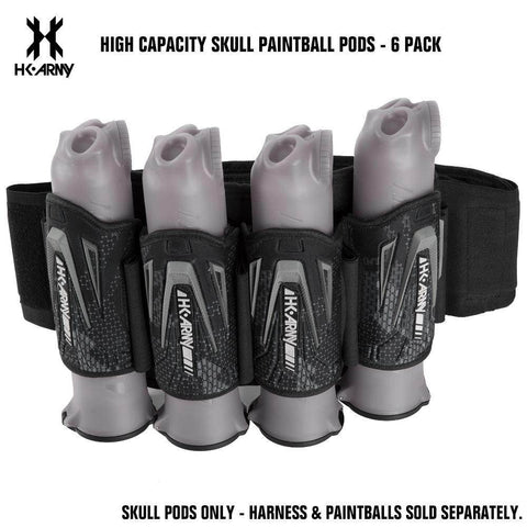 HK Army High Capacity 150 Rounds Skull Paintball Pods - 6 Pack - PaintballDeals.com
