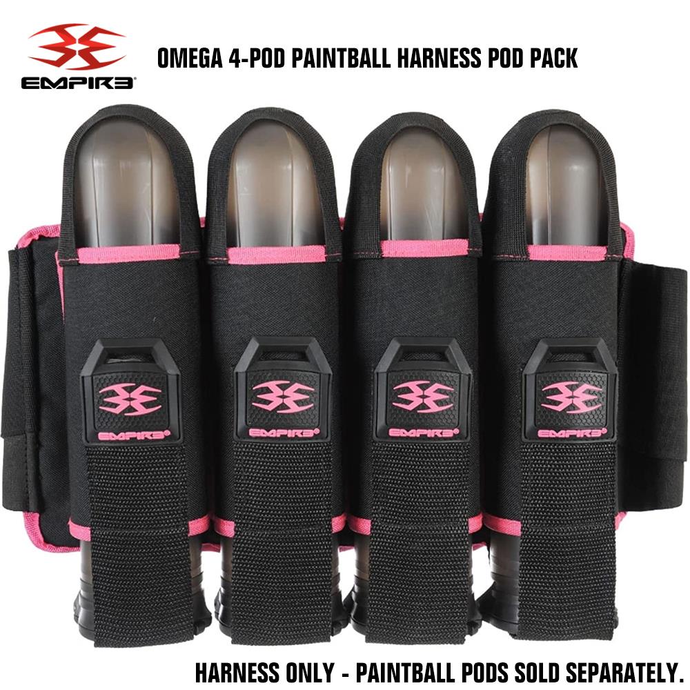 Empire Omega 4-Pod Paintball Harness Pod Pack - Black / Pink