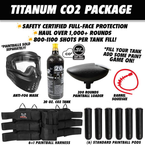 Maddog GoG eNMEy Paintball Gun Marker Titanium CO2 Starter Package
