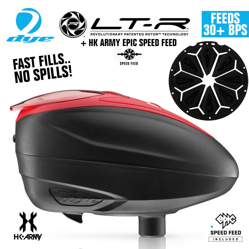 Dye LT-R Electronic Paintball Loader with HK Army Epic Speed Feed