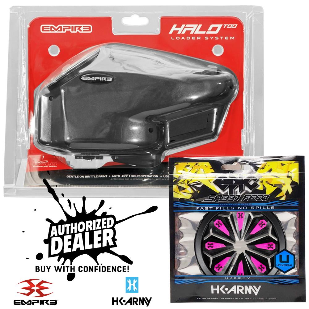 Empire Halo Too Electronic Paintball Loader with HK Army Epic Speed Feed - 20+ BPS