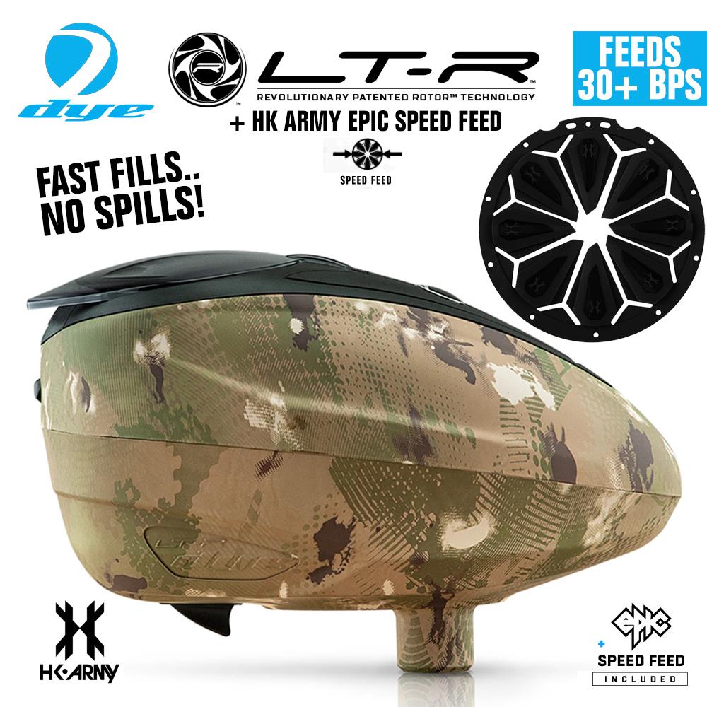 Dye LT-R Electronic Paintball Loader with HK Army Epic Speed Feed