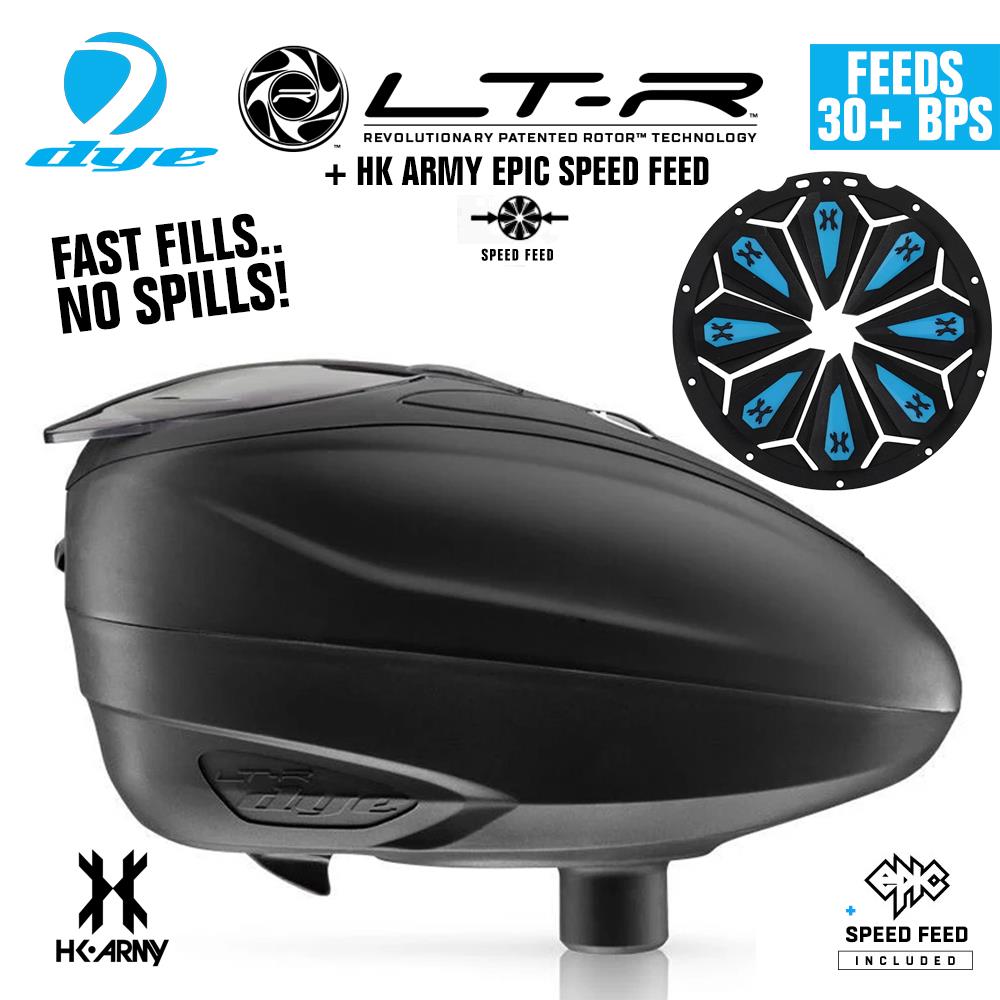 Dye LT-R Electronic Paintball Loader with HK Army Epic Speed Feed