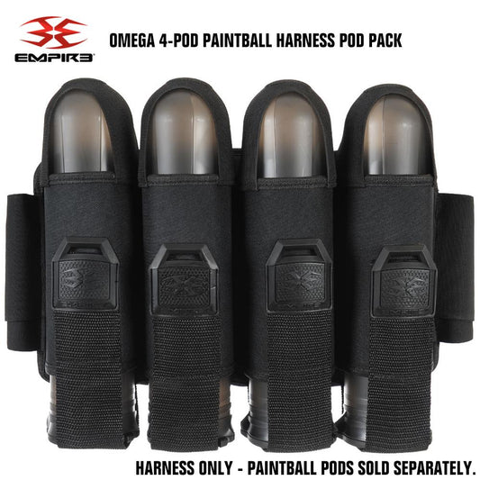 Empire Omega 4-Pod Paintball Harness Pod Pack - Black / Black