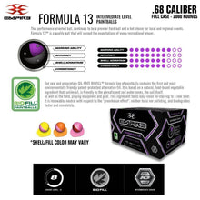 Empire Formula 13 .68 Caliber Paintballs - Orange Shell / Yellow Fill - PaintballDeals.com