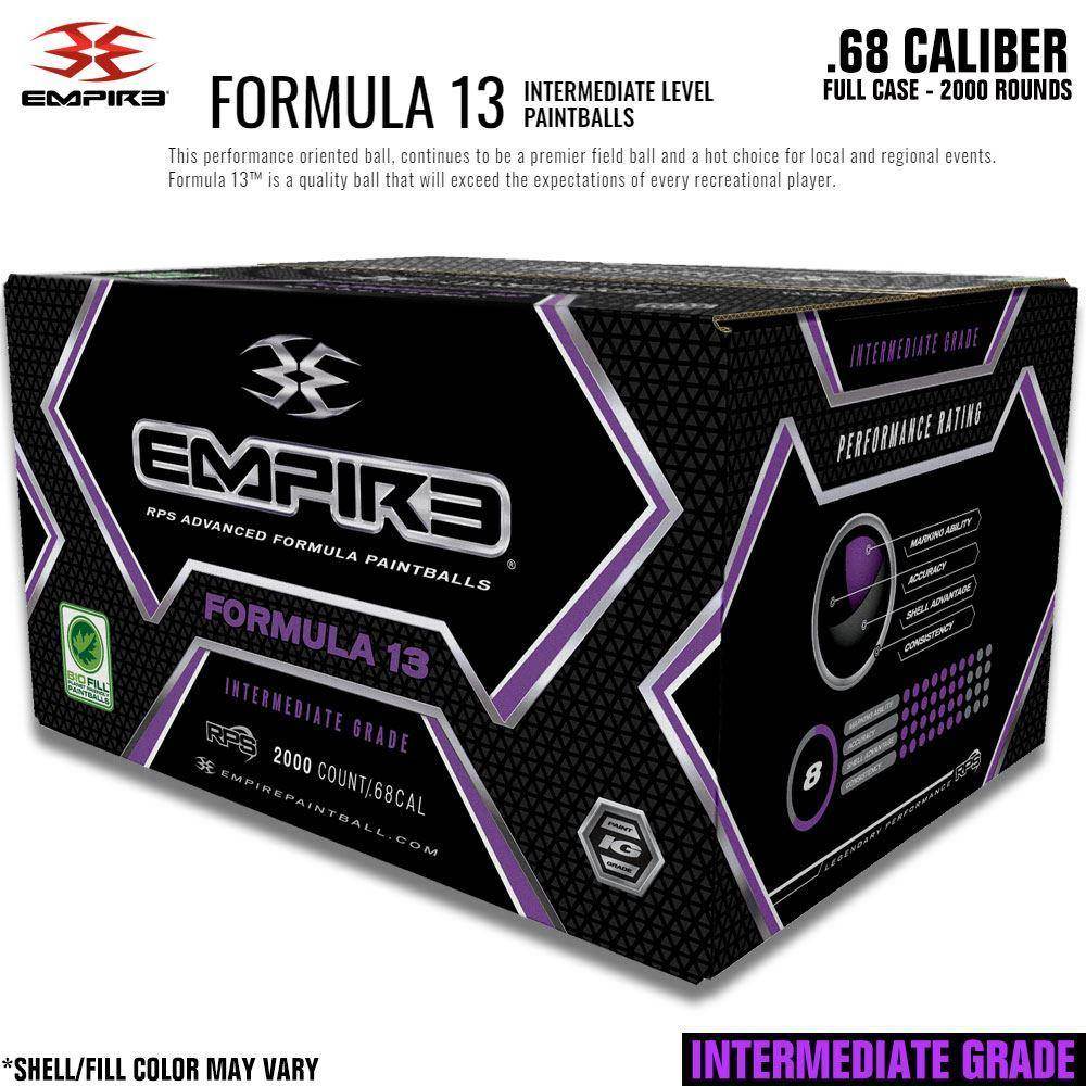 Empire Formula 13 .68 Caliber Paintballs - Orange Shell / Yellow Fill - PaintballDeals.com
