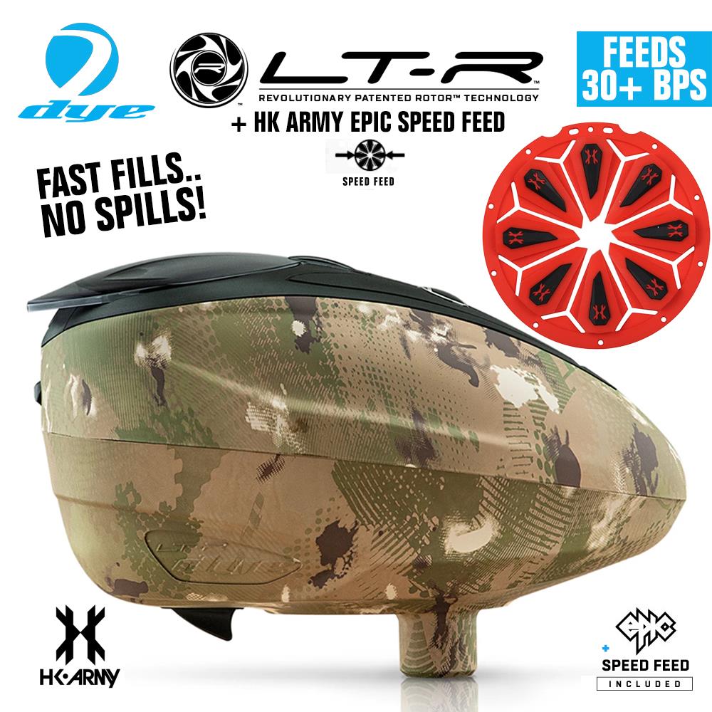 Dye LT-R Electronic Paintball Loader with HK Army Epic Speed Feed