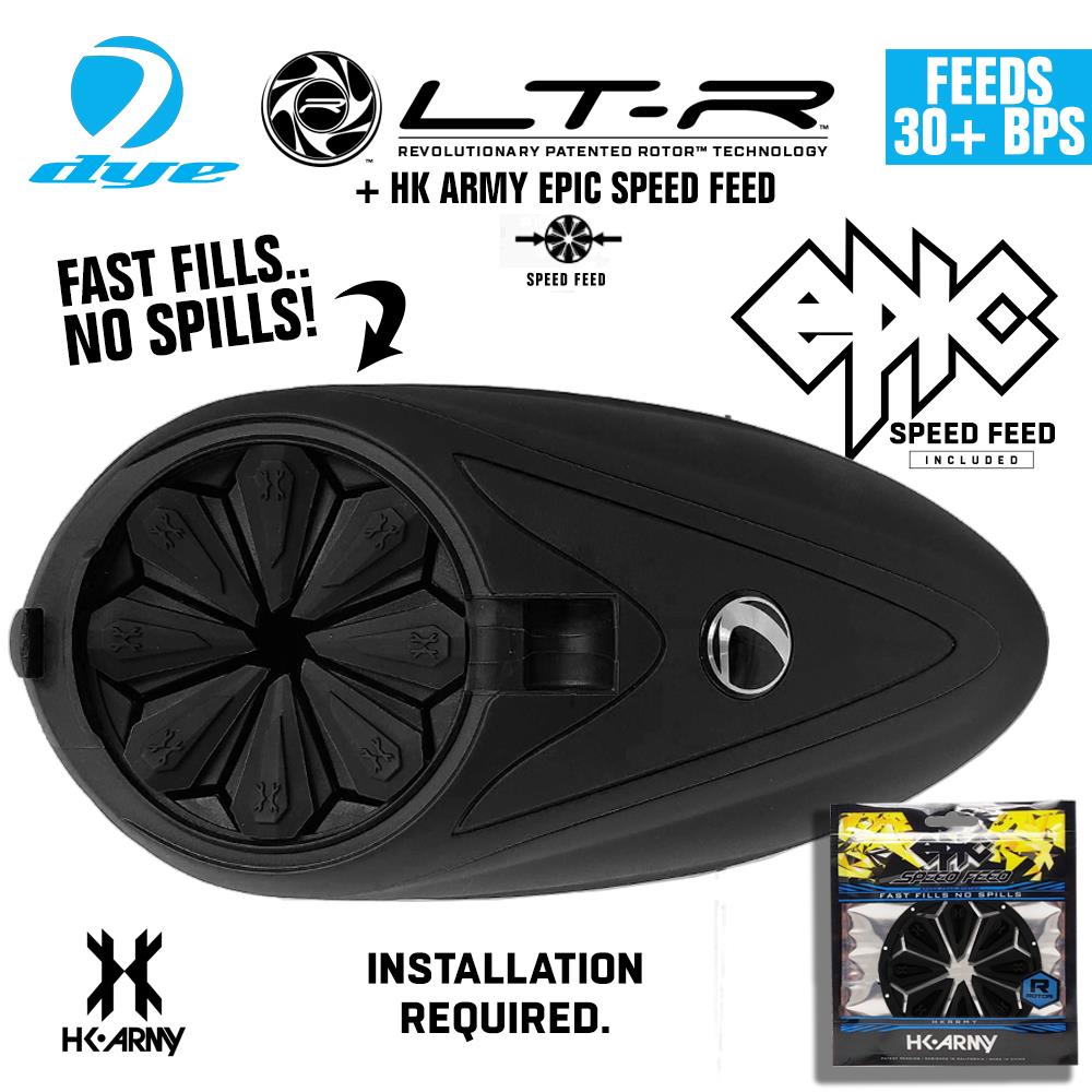 Dye LT-R Electronic Paintball Loader with HK Army Epic Speed Feed