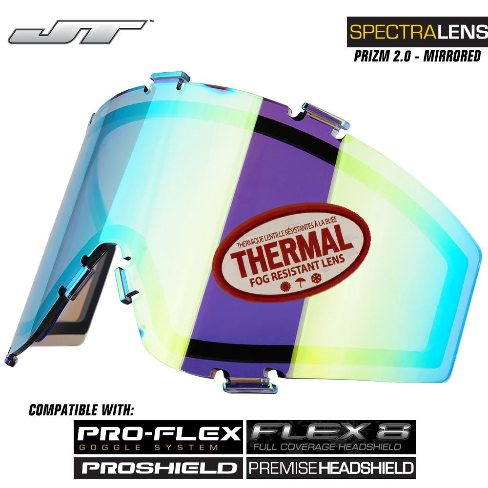 JT Spectra Paintball Mask Dual-Pane Thermal Replacement Prizm 2.0 Mirrored Lens
