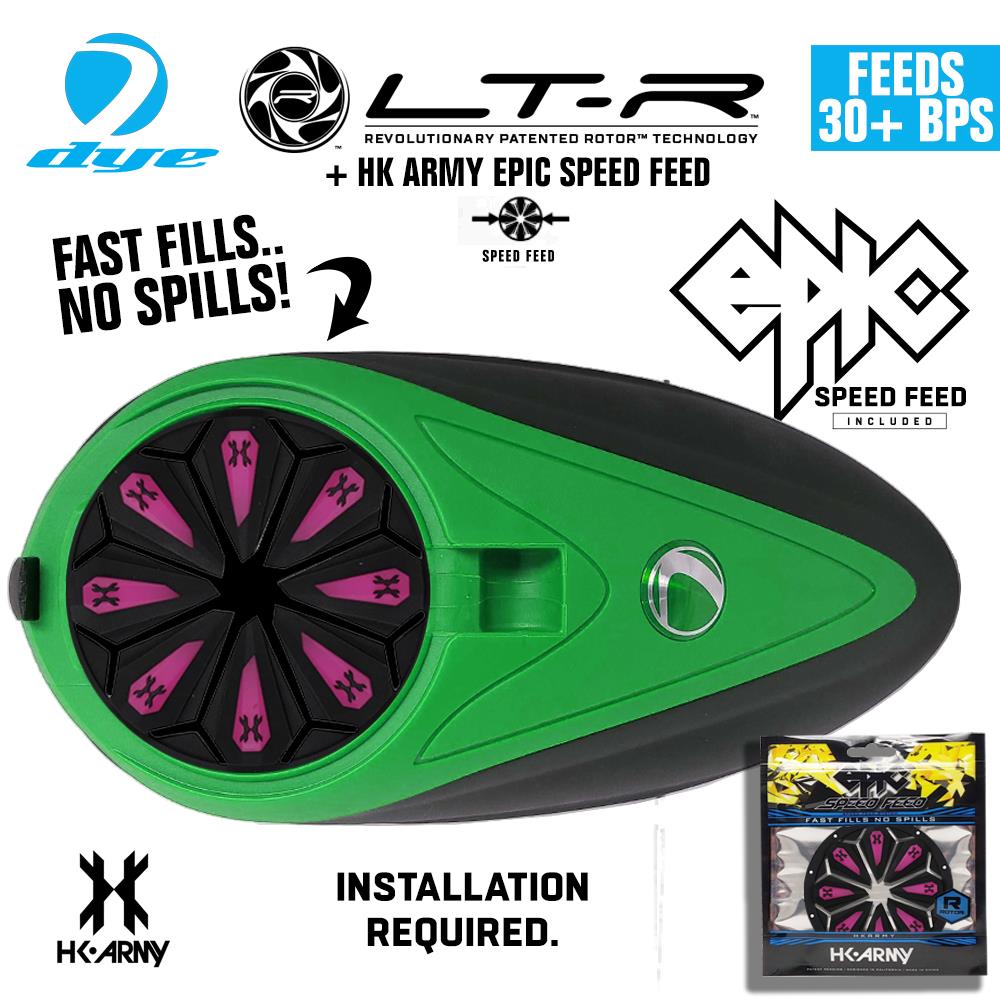 Dye LT-R Electronic Paintball Loader with HK Army Epic Speed Feed