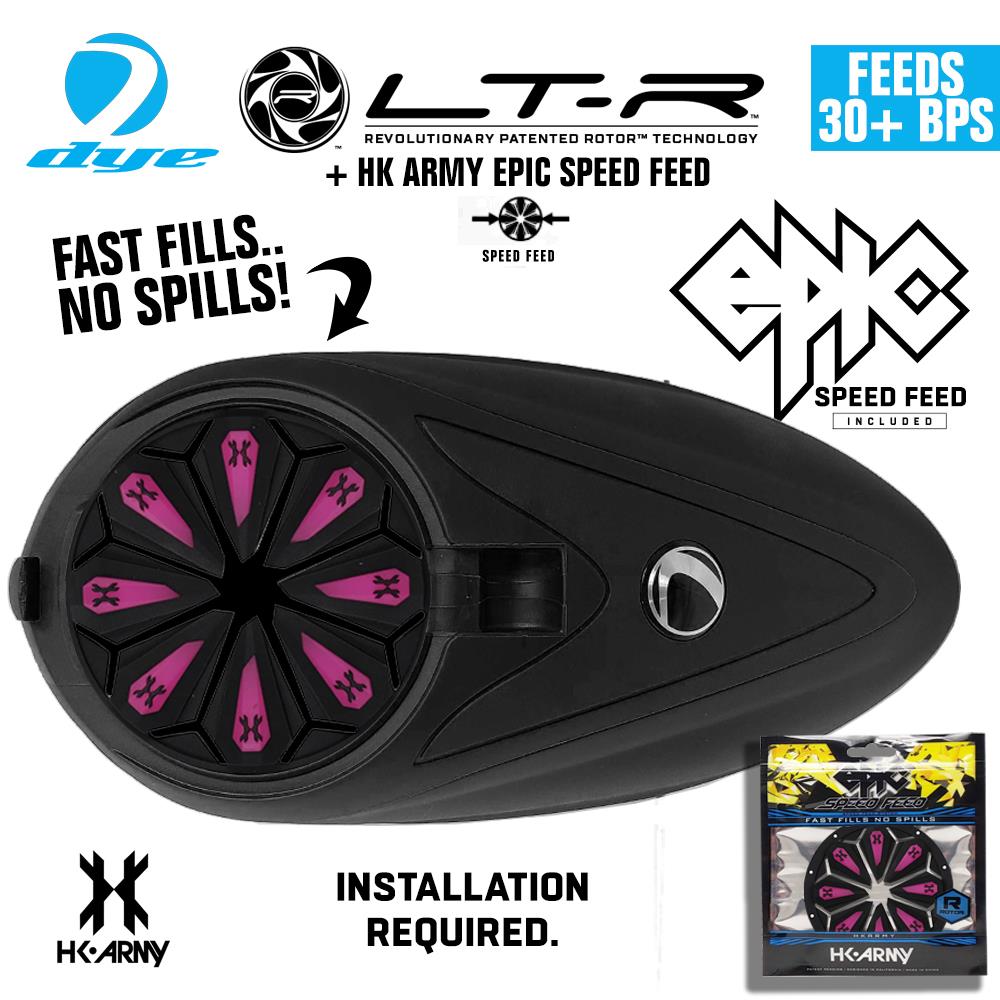 Dye LT-R Electronic Paintball Loader with HK Army Epic Speed Feed