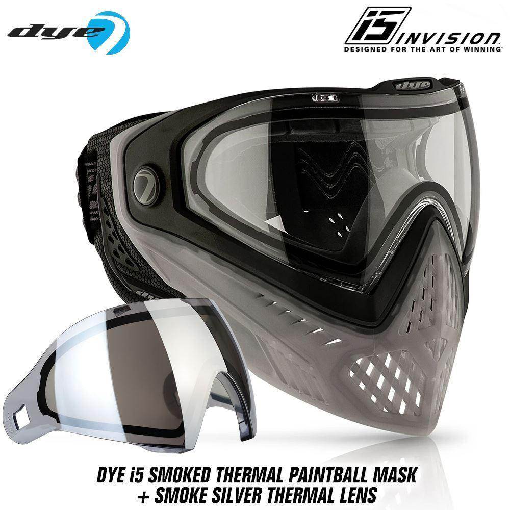 Dye I5 Thermal Paintball Mask Goggles with GSR Pro Strap - PaintballDeals.com