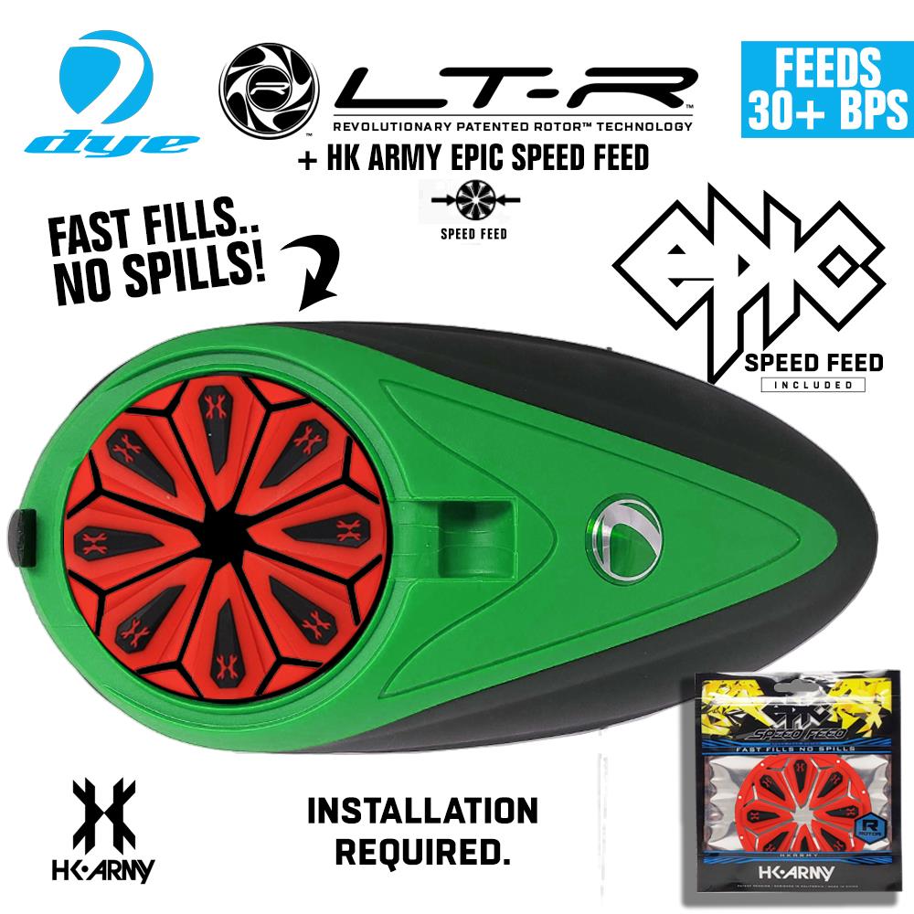 Dye LT-R Electronic Paintball Loader with HK Army Epic Speed Feed