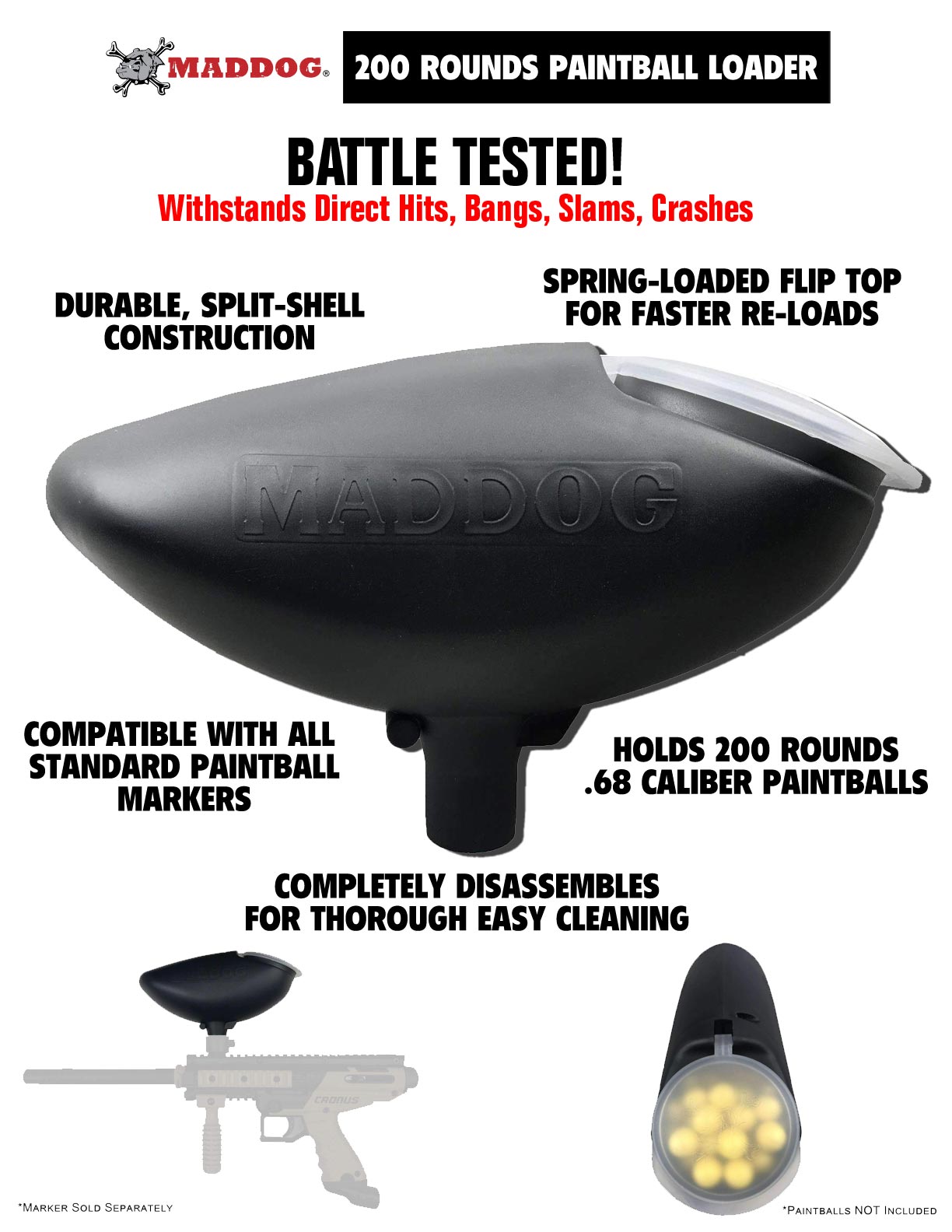 Tippmann Cronus Tactical HPA Red Dot Paintball Gun Package