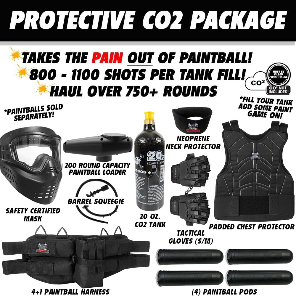 Maddog Tippmann A-5 Starter Protective CO2 Paintball Gun Marker Package