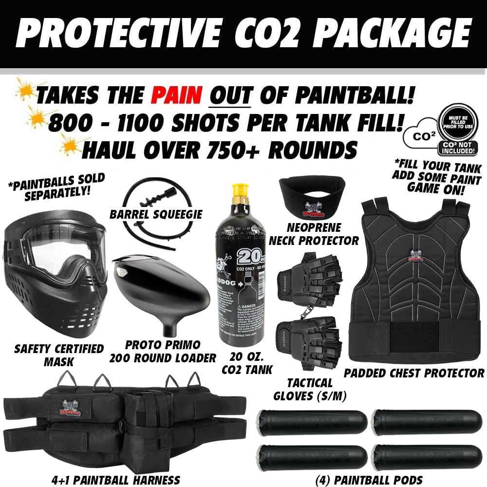Maddog Tippmann 98 Custom Platinum Series Protective CO2 Paintball Gun Marker Starter Package