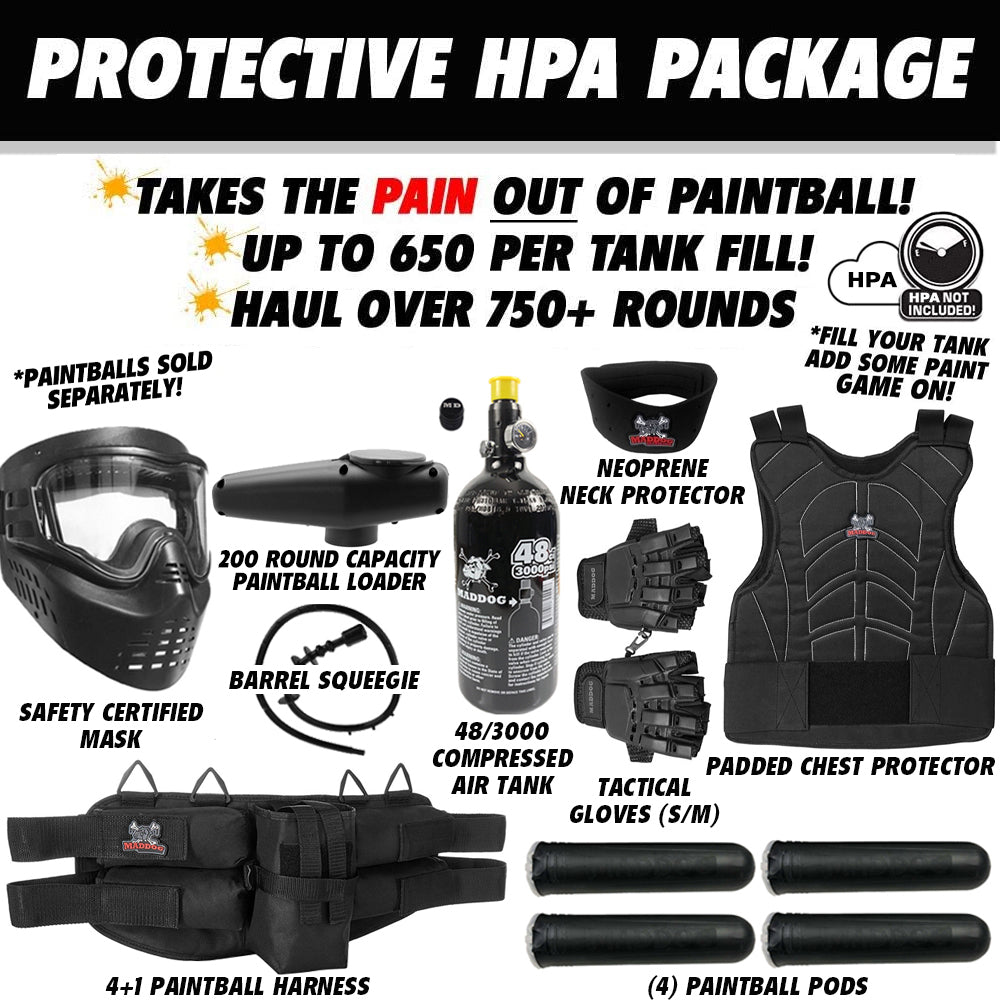 Maddog Tippmann A-5 Starter Protective HPA Paintball Gun Marker Package
