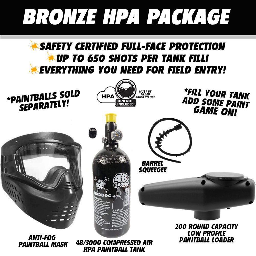 Maddog Tippmann A-5 Bronze Paintball Gun Marker Starter Package