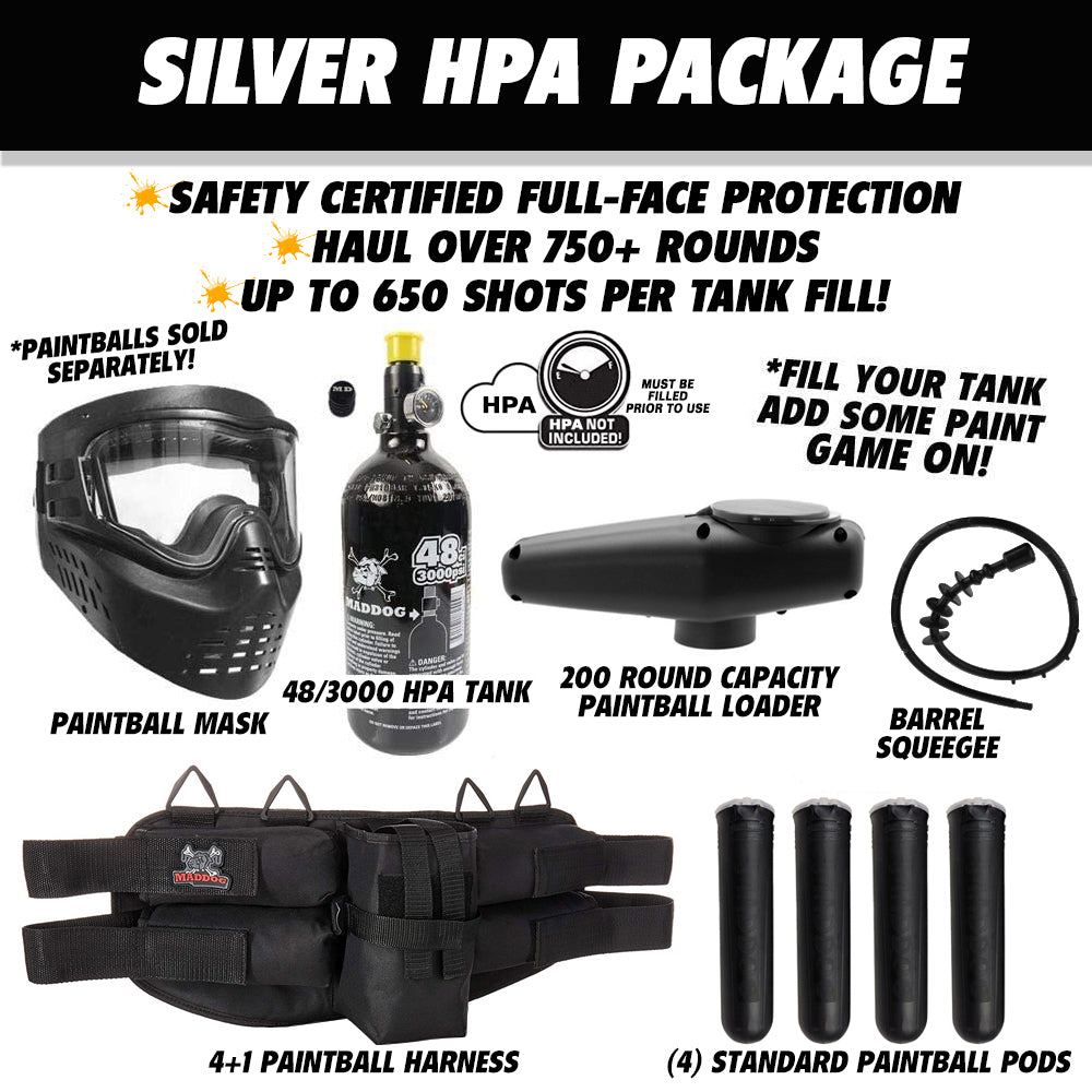 Maddog Tippmann A-5 Silver Paintball Gun Marker Starter Package